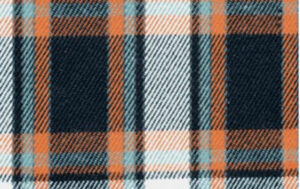 Gulf orange/blue tartan