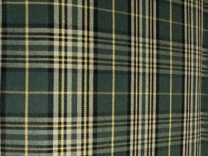 Olive green plaid with yellow accent stripes